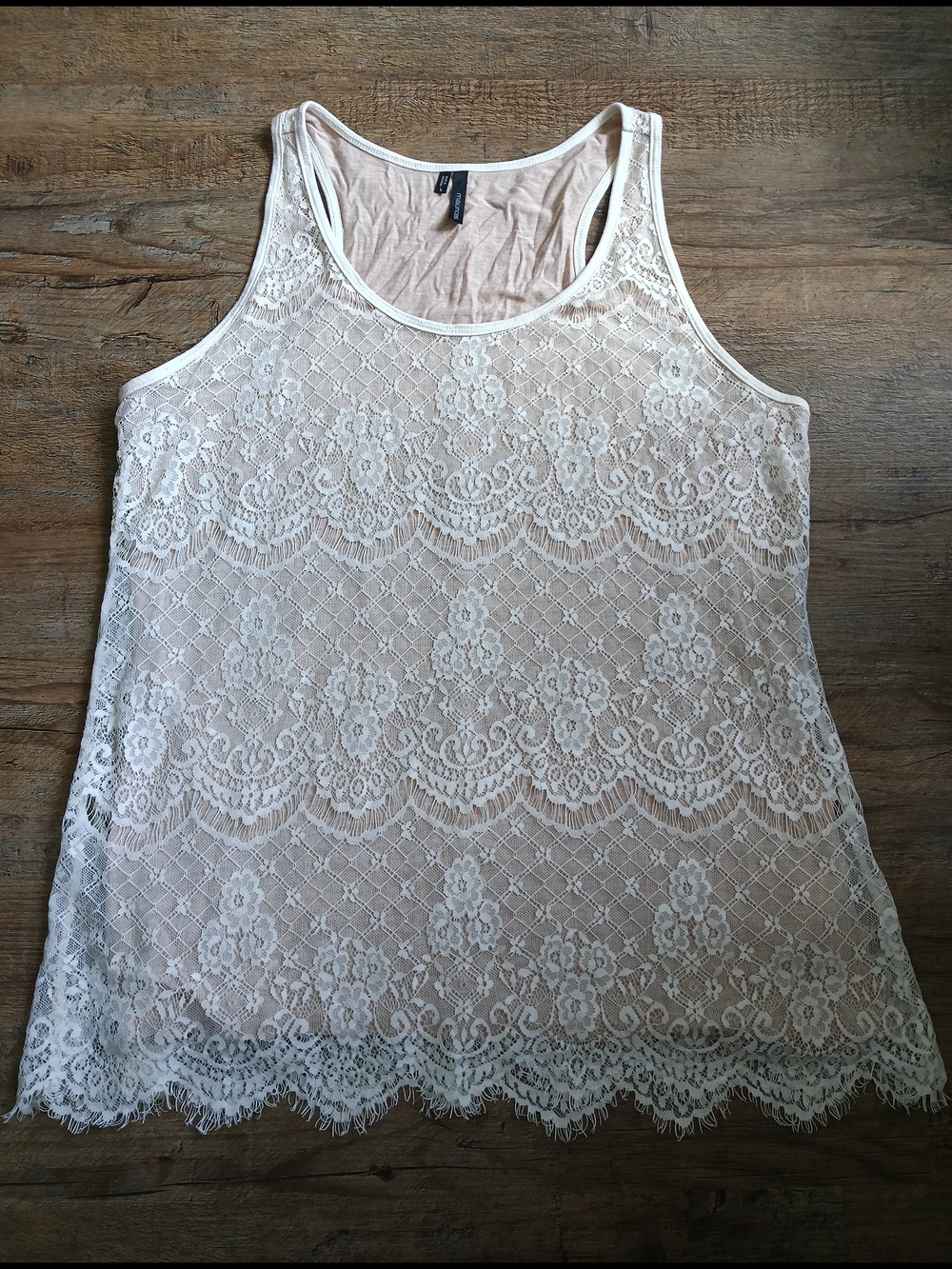 Maurices Ivory Lace Tank Top Size L